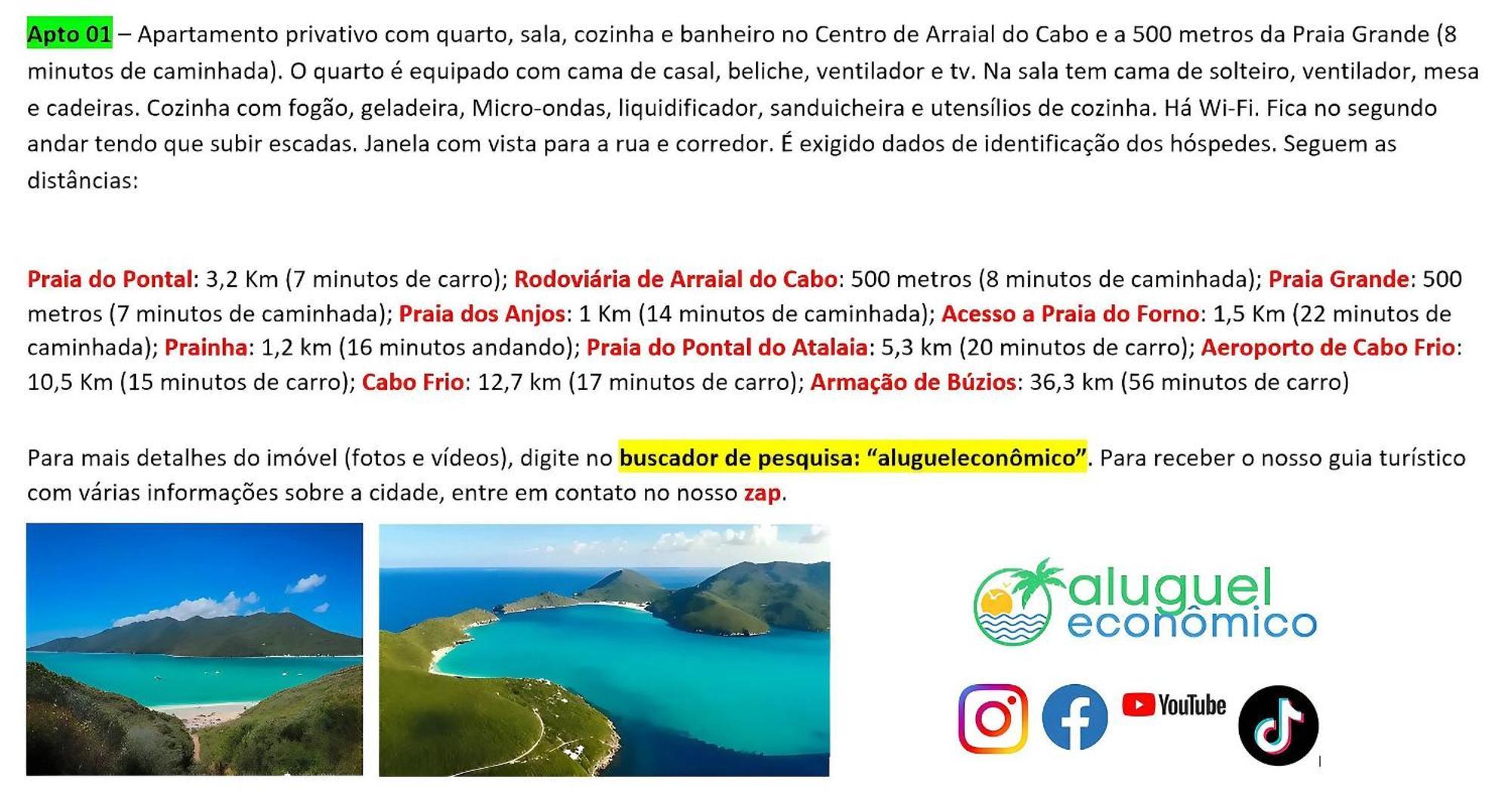 Appartement Arraial Do Cabo - Brisas Do Farol - Aluguel Economico Extérieur photo
