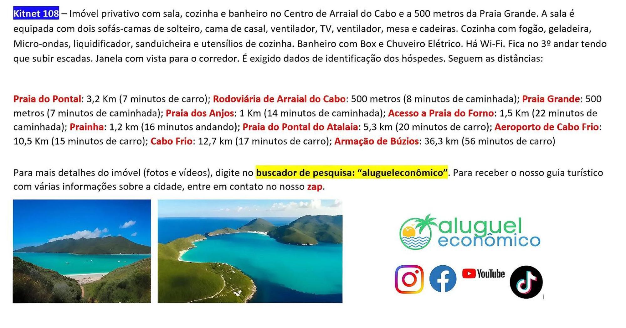 Appartement Arraial Do Cabo - Brisas Do Farol - Aluguel Economico Extérieur photo