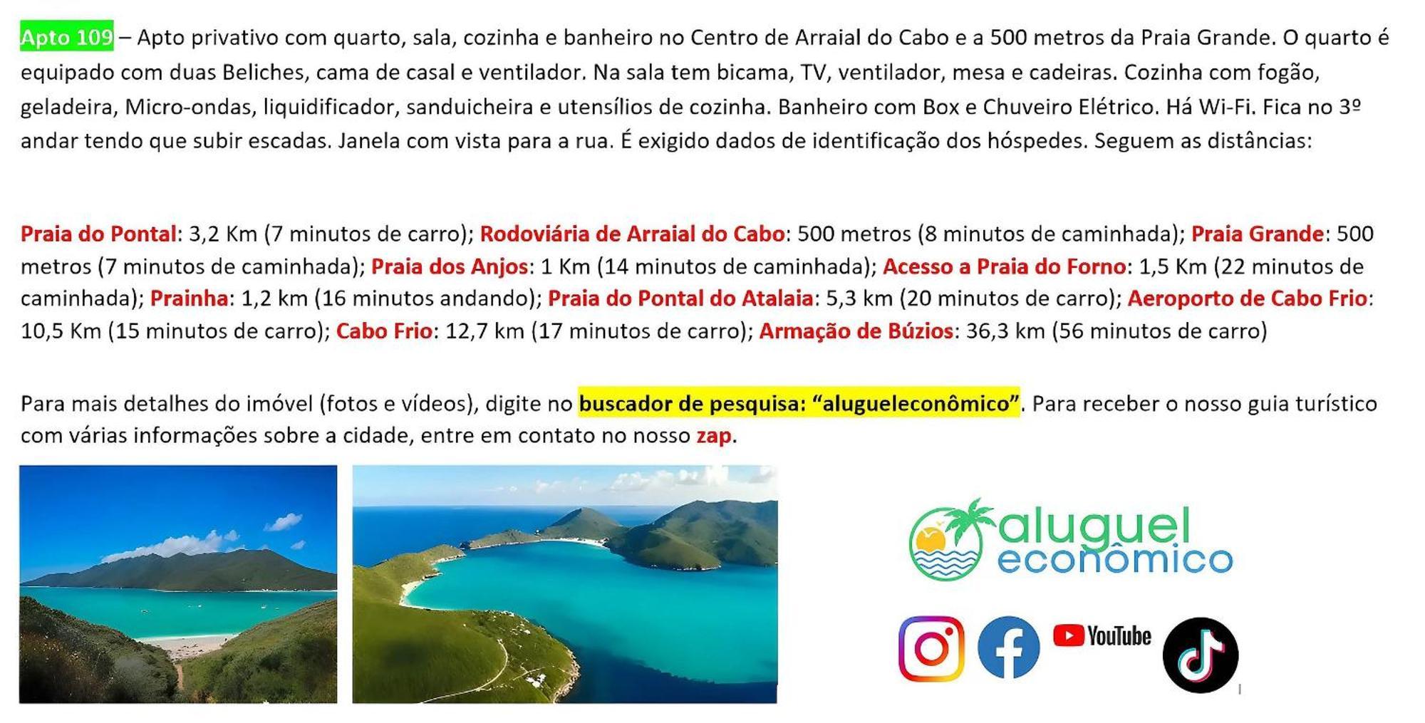 Appartement Arraial Do Cabo - Brisas Do Farol - Aluguel Economico Extérieur photo