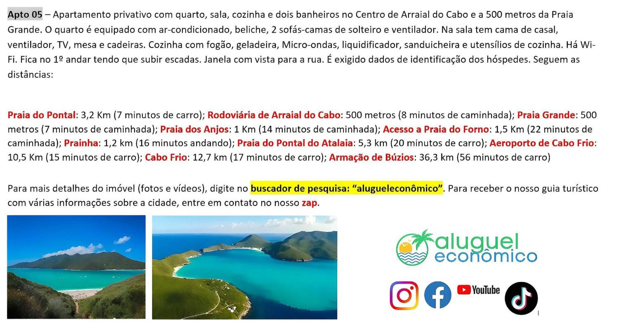 Appartement Arraial Do Cabo - Brisas Do Farol - Aluguel Economico Extérieur photo