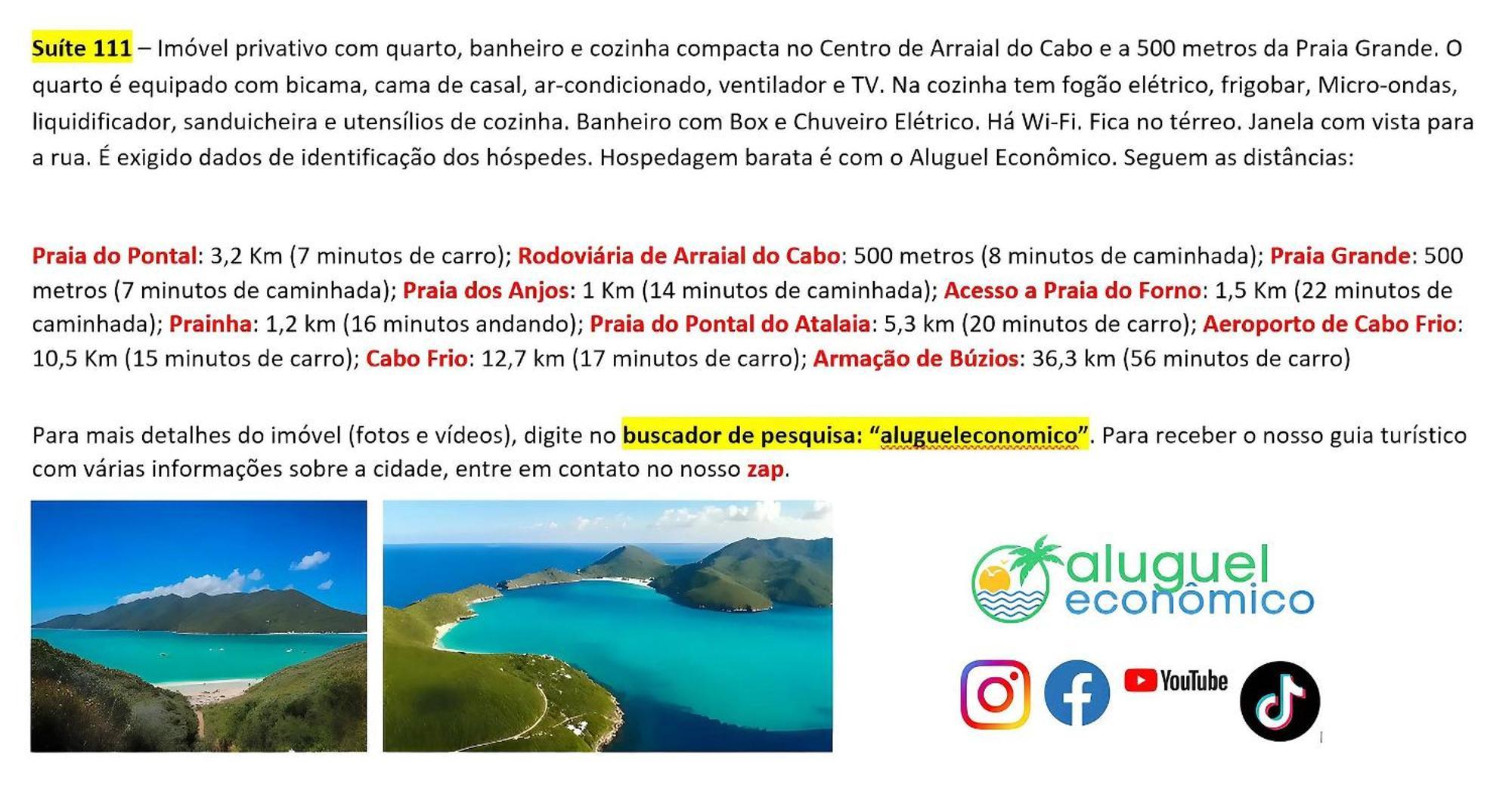 Appartement Arraial Do Cabo - Brisas Do Farol - Aluguel Economico Extérieur photo