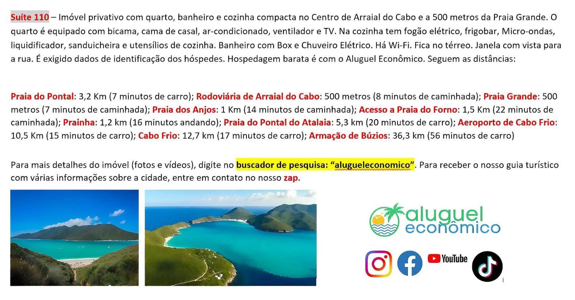 Appartement Arraial Do Cabo - Brisas Do Farol - Aluguel Economico Extérieur photo