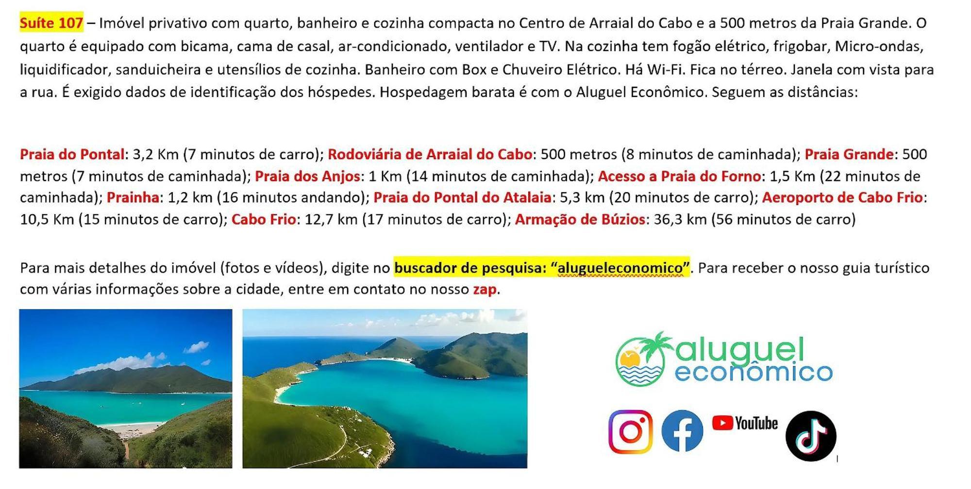 Appartement Arraial Do Cabo - Brisas Do Farol - Aluguel Economico Extérieur photo