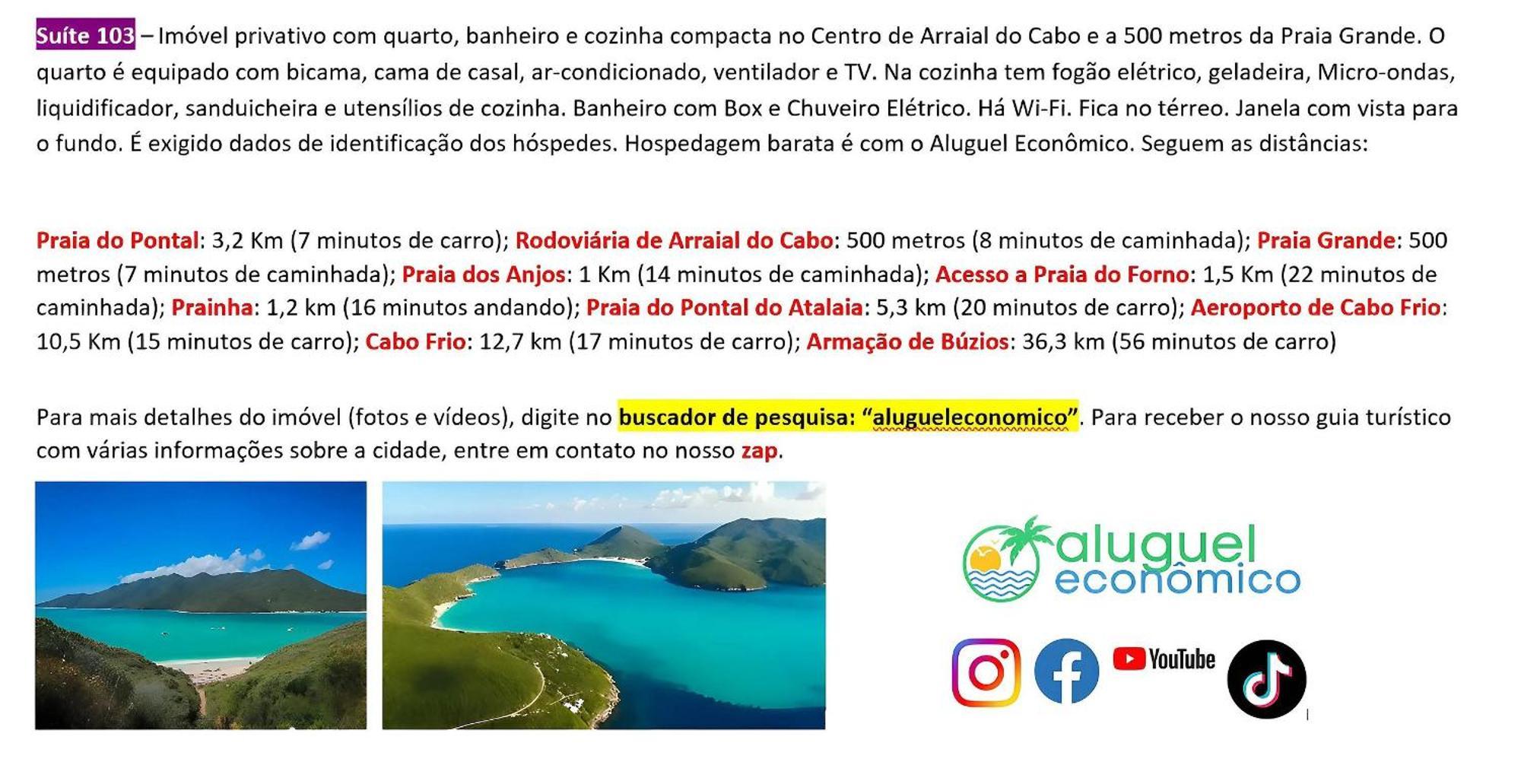 Appartement Arraial Do Cabo - Brisas Do Farol - Aluguel Economico Extérieur photo