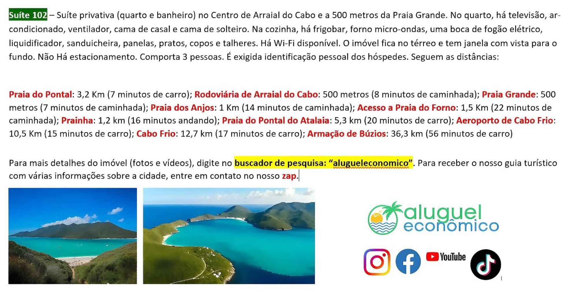 Appartement Arraial Do Cabo - Brisas Do Farol - Aluguel Economico Extérieur photo