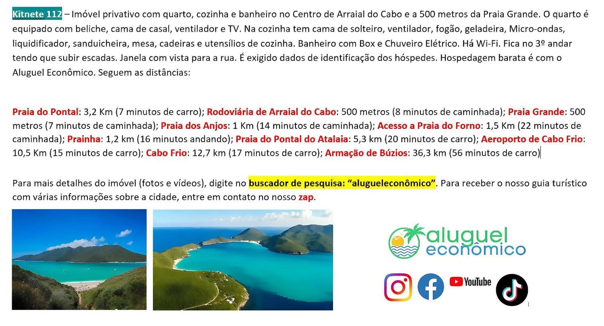 Appartement Arraial Do Cabo - Brisas Do Farol - Aluguel Economico Extérieur photo
